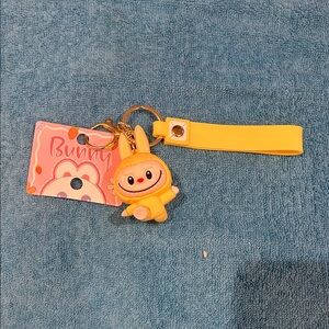 Charming Yellow Bunny Keychain with Strap